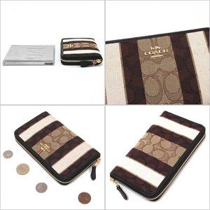 SIGNATURE JACQUARD Wallet WITH STRIPES KHAKI BLACK MULTI